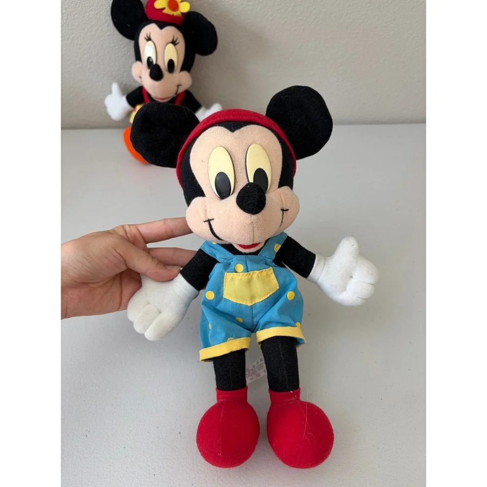 Vintage Disney Mickey Minnie Mouse Plush Set Mattel Arco Toys 1990s 9 Inch Pair
